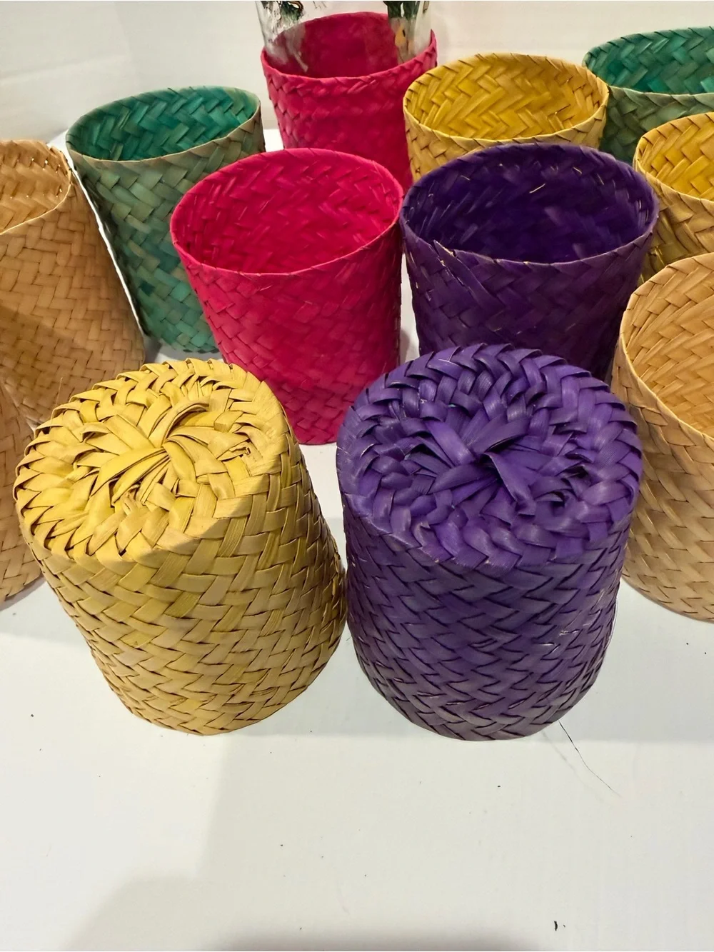 Vtg Straw Drink Sleeves Koozies MCM Tiki 12 Assorted Colors 1960’s